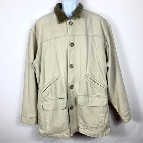 Columbia Unisex Heavy Jacket Beige zipper Sz L - Picture 7 of 12